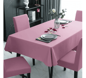 Mantel Rectangular 1.5x2.3 Mas 6 Fundas De Sillas W.m G Z Rosado Liso