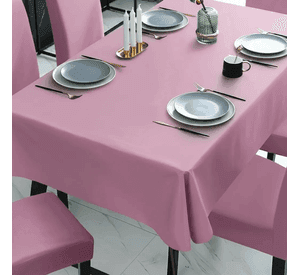 Mantel Rectangular 1.5x2.3 Mas 6 Fundas De Sillas W.m G Z Rosado Liso