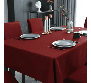 Mantel Rectangular 1.5x2.3 Mas 6 Fundas De Sillas W.m G Z Burdeo Liso