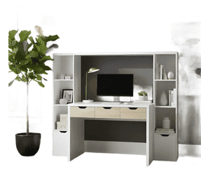 Mueble/ centro trabajo reine m+design 140x165x45 cm Blanco