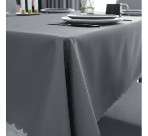 Mantel Rectangular 1.5x2.3 Mas 6 Fundas De Sillas W.m G Z Gris Oscuro Liso