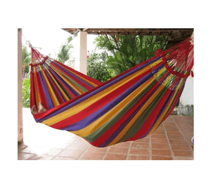 Hamaca 100% algodón premium 2 plazas multicolor