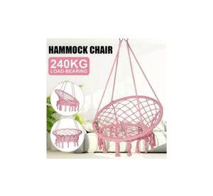 Silla hamaca colgante para terraza o jardín color rosado