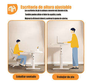Escritorio 120cm altura ajustable manual ergonómico trabajo