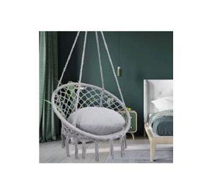 Silla Colgante Muna Tejida Gris Tipo Columpio Decorativa
