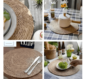 Set de 6 individuales de mantel de yute fibra natural