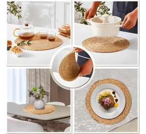 Set de 6 individuales de mantel de yute fibra natural