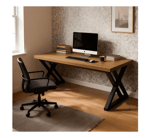 Escritorio oficina 140cm estructura metálica grueso 30mm #8