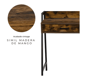 Escritorio industrial USB top living desk-23 Marrón