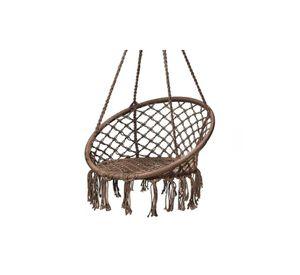 Silla Colgante Muna Tejida Café Tipo Columpio Decorativa