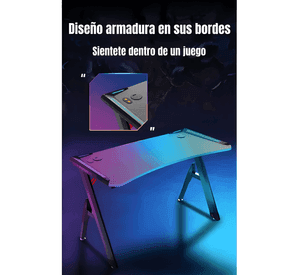 Escritorio gamer con luces 140x60x73cm Negro