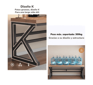 Escritorio de madera diseño k snow 120cm lubabycas #5