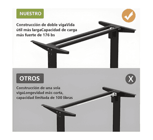 Escritorio gamer altura ajustable electrico homer Marrón