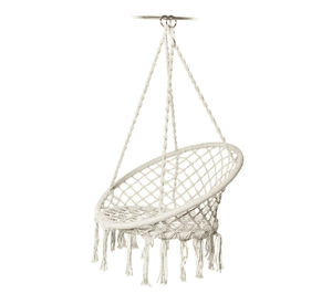 Silla hamaca colgante para terraza o jardín color blanco