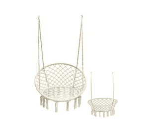 Silla hamaca colgante para terraza o jardín color blanco