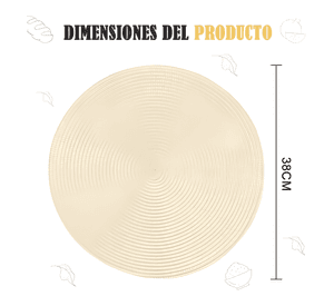 Set 6 individuales manteles redondos trenzados 38cm #2