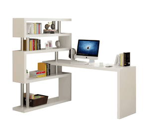 Escritorio esquinero 120x80x125cm con estantes chic home