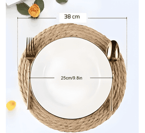 Set 6 individuales mantel fibra natural yute 38 CM pack 6