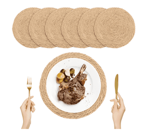 6pcs manteles individuales redondos trenzados 35 cm, #2