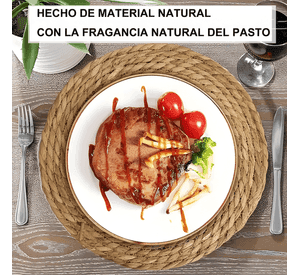 6pcs manteles individuales redondos trenzados 35 cm, #2