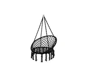 Silla Colgante Muna Tejida Negra Tipo Columpio Decorativa