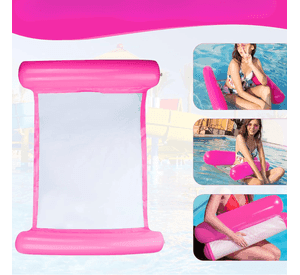 Hamaca Inflable De Red Para Piscina Sill n Flotante Multiuso Fucsia