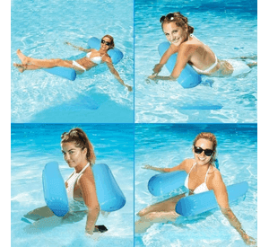 Hamaca Inflable De Red Para Piscina Sillon Flotante Multiuso Azul