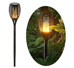Pack 3 Lampara Solar Exterior Jardin Con Estaca Efecto Fuego
