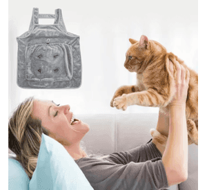 Delantal Porta Gatos Mop Cat Apron Suave Termico Bolsillos