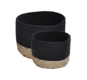 Set de 2 canastos de Fibra Seagrass 26-24 cm. Natural Set de 2