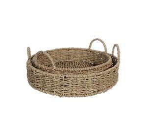 Set de 2 canastos de Fibra Seagrass 35-30 cm. Natural Set de 2