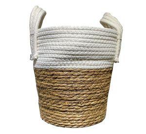 Canasto de Fibra Seagrass 26x25x25 cm. Natural 26x25x25 cm