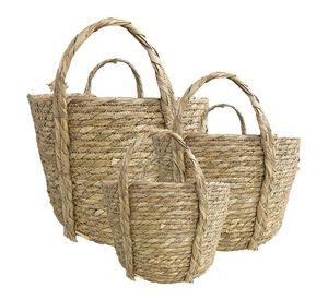 Set de 3 canastos de Fibra Seagrass 27-29-36 cm. Natural Set de 3