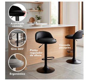 Pack 2 Silla Taburete de Bar Giratorio 360 con Regulación de Altura