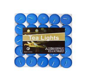 SET DE 50 VELAS TEA LIGHT 0.9 X 3.5 CM AZUL