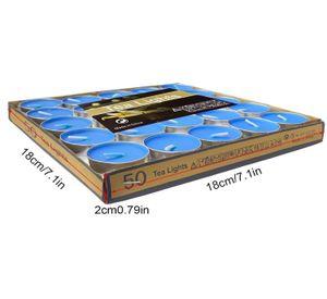 SET DE 50 VELAS TEA LIGHT 0.9 X 3.5 CM AZUL