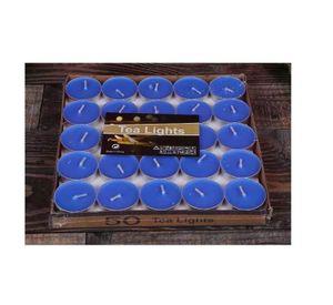 SET DE 50 VELAS TEA LIGHT 0.9 X 3.5 CM AZUL