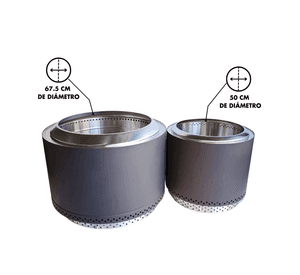 Brasero K-Fire 70 Negro Kaltemp + Base | Sin Humo Acero Inoxidable