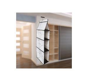 Organizador Closet Hogar Plegable Ropa 3 Divisiones Gris