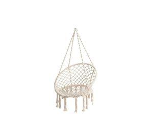 Hamaca Silla Columpio Algodón Blanco 80 x 70 CM