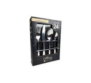 Set Juego Cubiertos Acero Inoxidable 24 Piezas