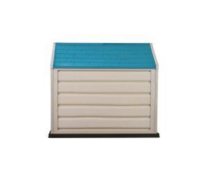 Casa Para Perro Pequeña Taupe Techo Azul 68x61x58 cms Rimax