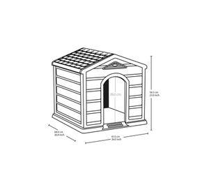 Casa Para Perro Pequeña Taupe Techo Azul 68x61x58 cms Rimax