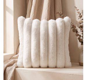 Set 2 Fundas de Cojín Sherpa Suave por Capas Blanco 45x45 cm Colección Hygge Nieve