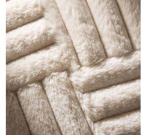 Set 2 Fundas de Cojín Peluche Suave Rayas Crema 45x45 cm Colección Alaska Tromsø