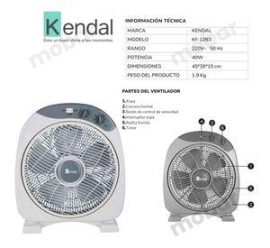 Ventilador Mesa Piso Silencioso Kendal Box Kf-12b3 Timer 120 Min