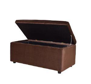 Banqueta Baul Felpa Chocolate  100x50x45 cm