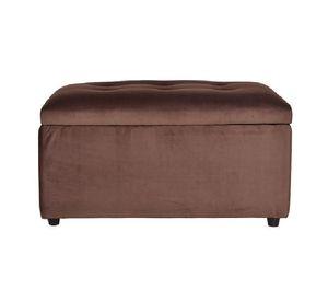 Banqueta Baul Felpa Chocolate  100x50x45 cm