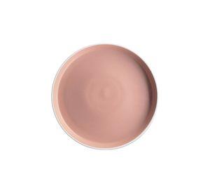 SET DE 4 PLATO PRINCIPAL CERAMICA RUSTICA 27 CM ROSADO LINEA