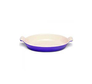 PLATO DE HIERRO ENLOZADO OVALADO AZUL 26 cm